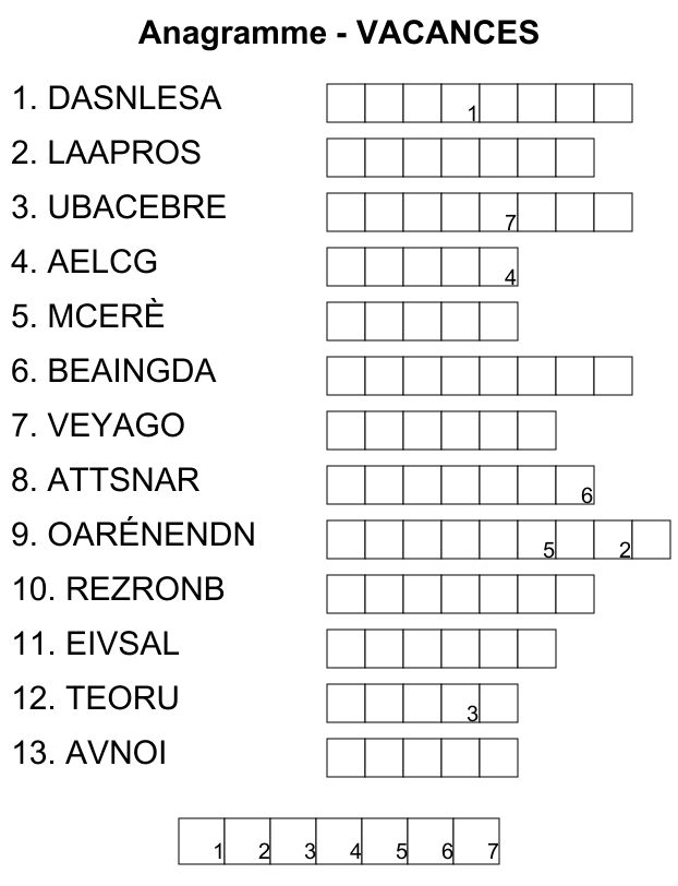 Jeux de mémoire imprimables
